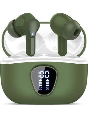 Wireless Green 48H HiFi Stereo ENC Noise Cancelling Mic Bluetooth 5.4 Earbud